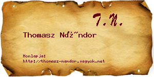 Thomasz Nándor névjegykártya