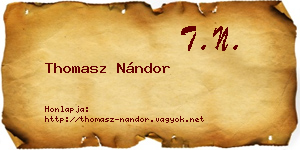 Thomasz Nándor névjegykártya